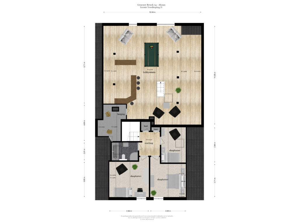 Bekijk plattegrond van EERSTE VERDIEPING II van Graeser Brook 14