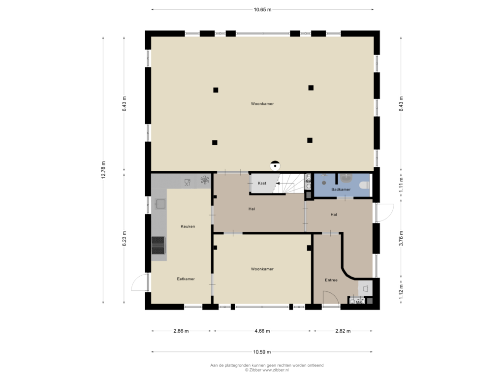 Bekijk plattegrond van Gastenverblijf 1 van Beukerweg 50