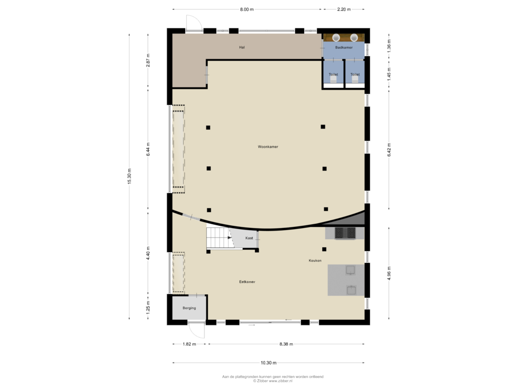 Bekijk plattegrond van Gastenverblijf 2 van Beukerweg 50