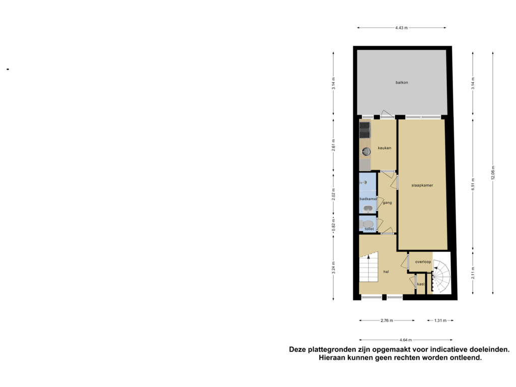 Bekijk plattegrond van Eerste verdieping van Wilhelminastraat 3