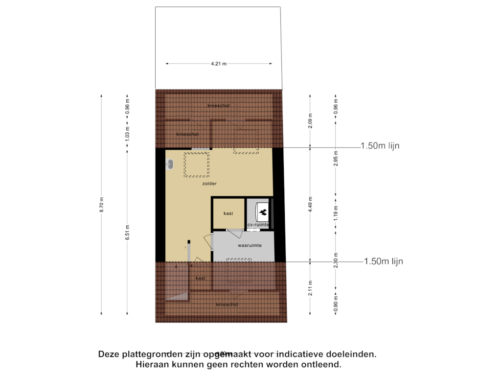 Bekijk plattegrond van Tweede Verdieping van Wilhelminastraat 3