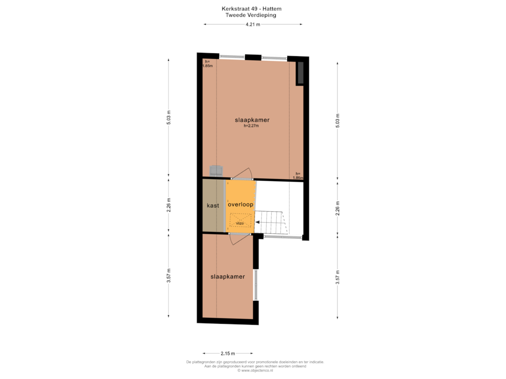 View floorplan of Tweede Verdieping of Kerkstraat 49