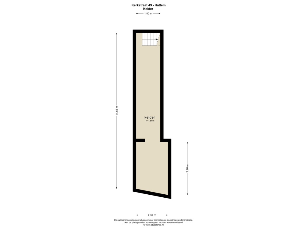 View floorplan of Kelder of Kerkstraat 49