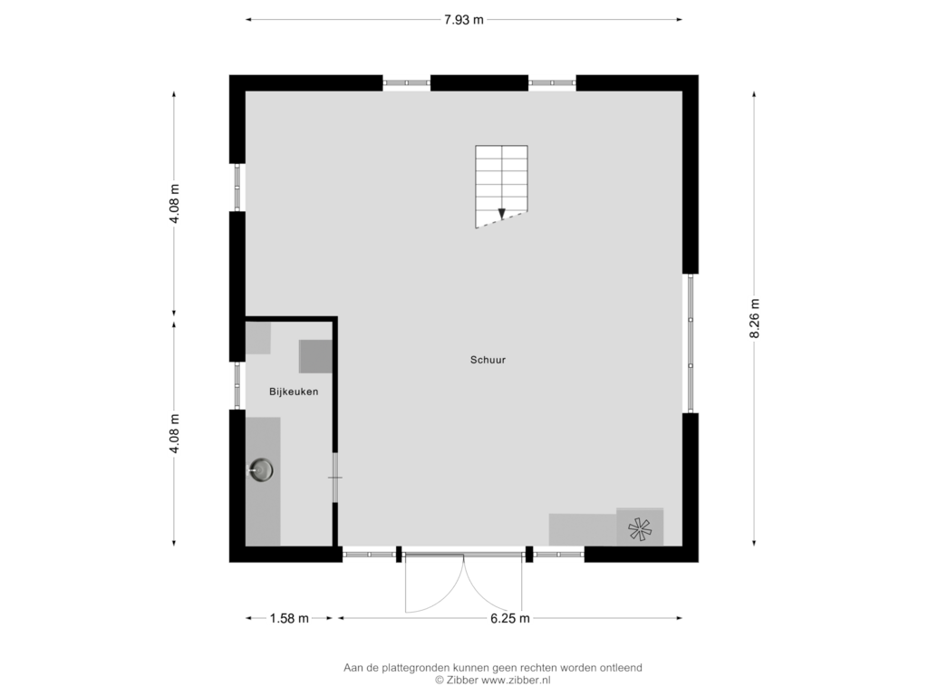 Bekijk plattegrond van Bijgebouw van Westeinde 110