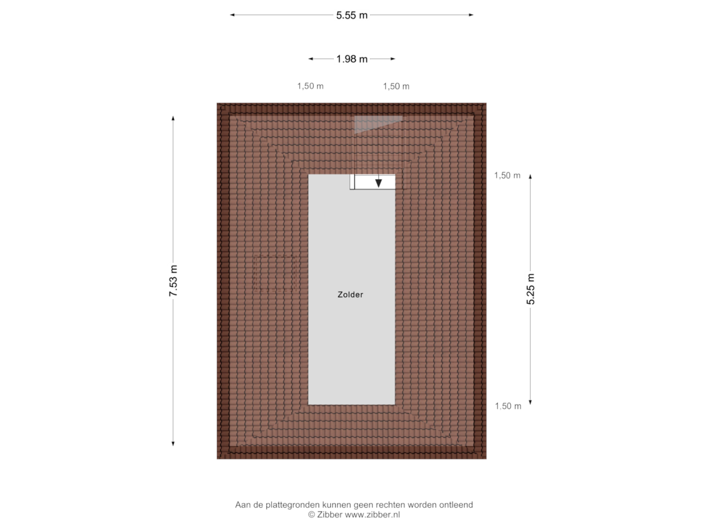 Bekijk plattegrond van Zolder van Westeinde 110