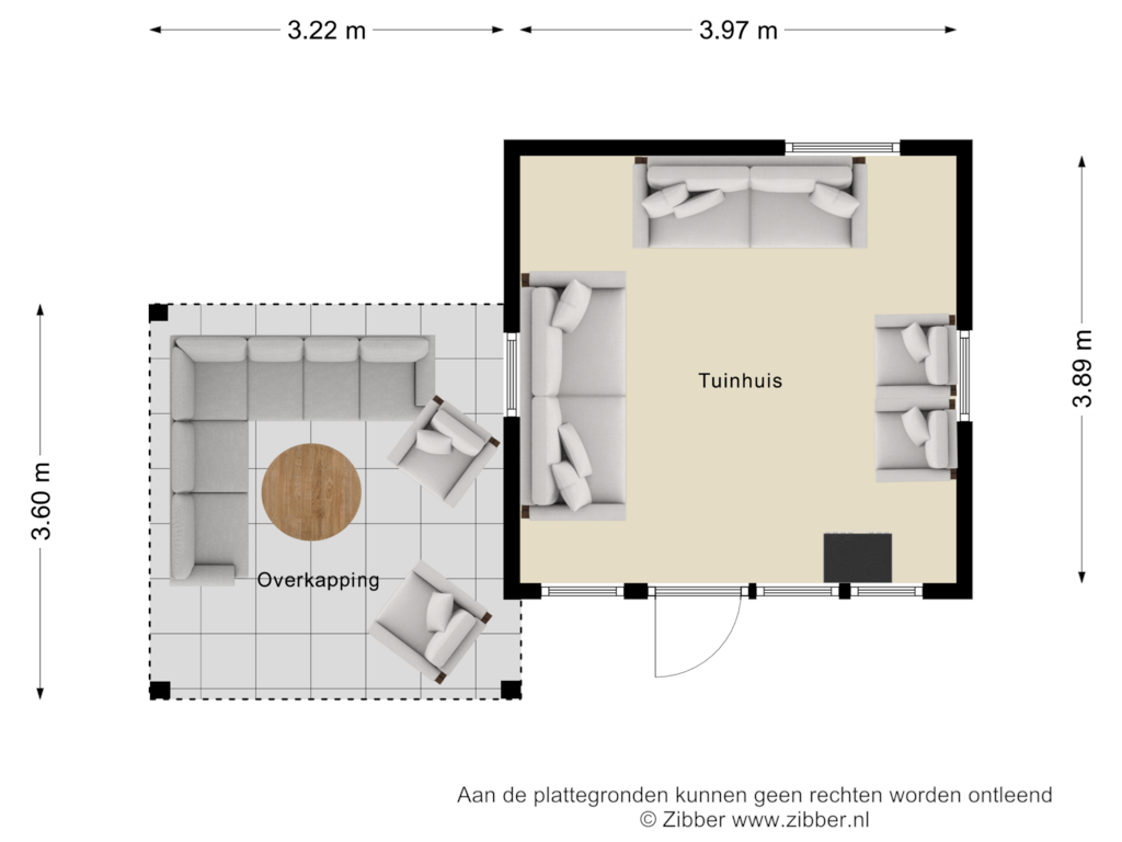 Bekijk plattegrond van Tuinhuis van Westeinde 110