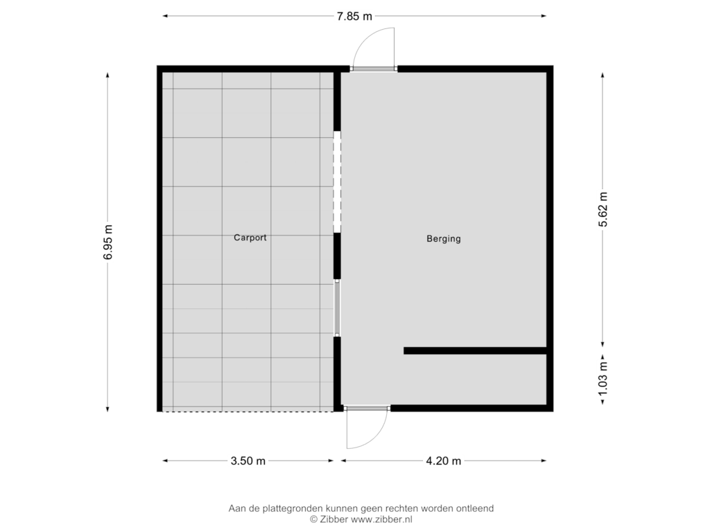 Bekijk plattegrond van Carport van Westeinde 110