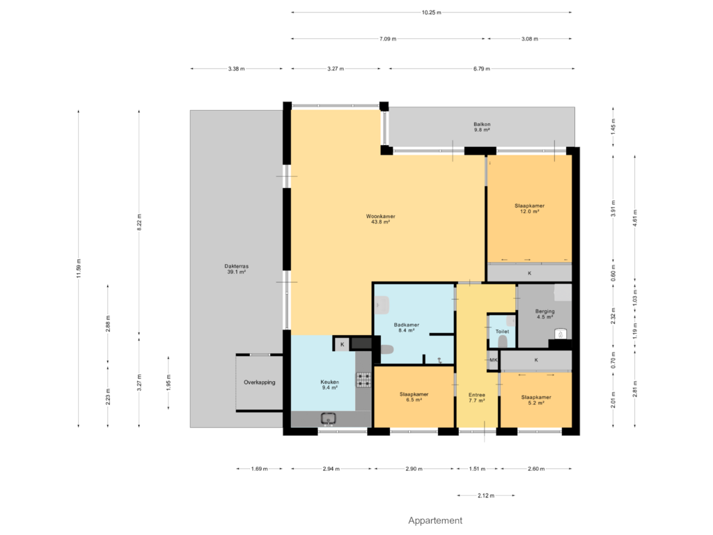 Bekijk plattegrond van Appartement van Koningin Julianastraat 56