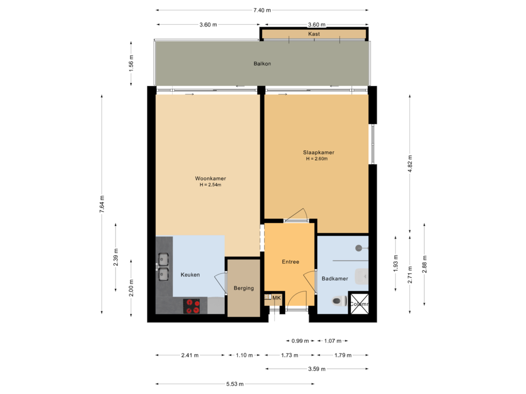 View floorplan of Appartement of Duindistel 79