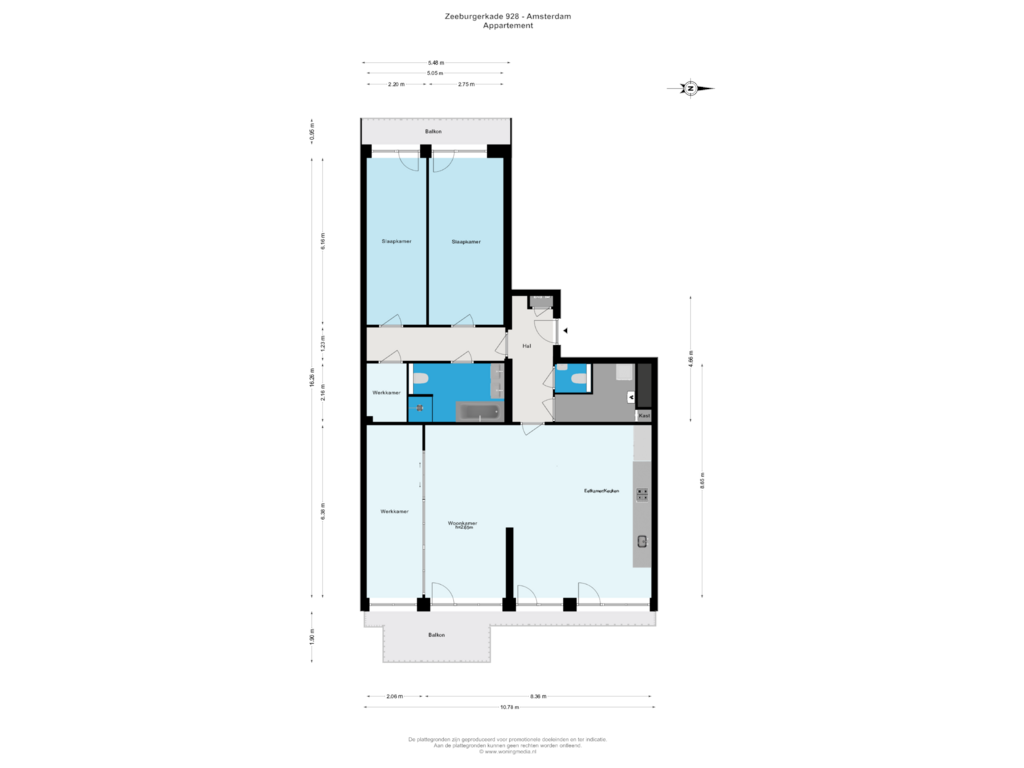 View floorplan of Appartement of Zeeburgerkade 928