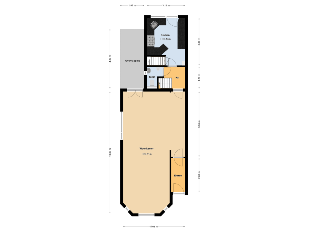 View floorplan of Begane grond of Bosdrift 16