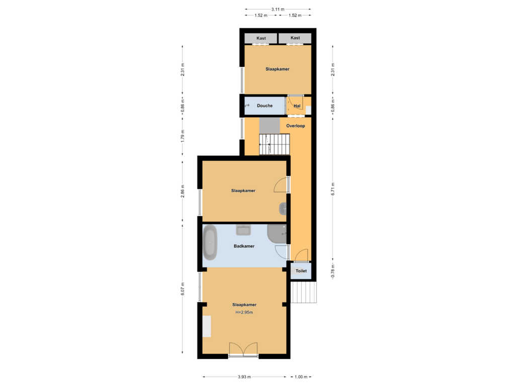 View floorplan of 1e Verdieping of Bosdrift 16