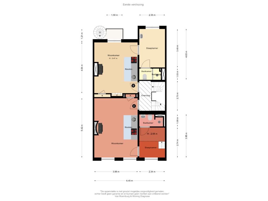 Bekijk plattegrond van Eerste verdieping van Oranjekade 9-A