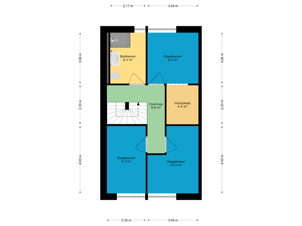 Bekijk plattegrond van 1e verdieping van Oudgenoegstraat 54