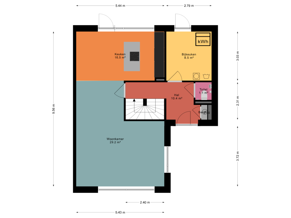 Bekijk plattegrond van Begane grond van Oudgenoegstraat 66