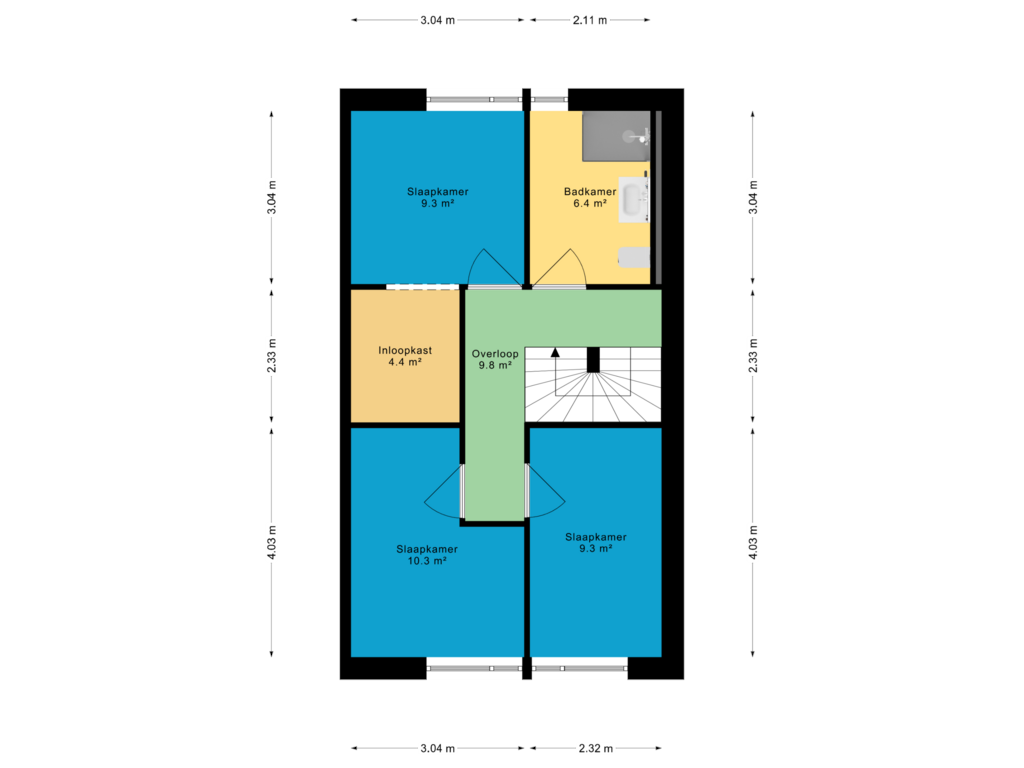 Bekijk plattegrond van 1e verdieping van Oudgenoegstraat 66