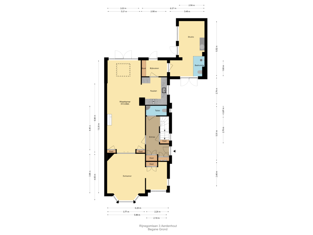 Bekijk plattegrond van Begane Grond van Rijnegomlaan 3