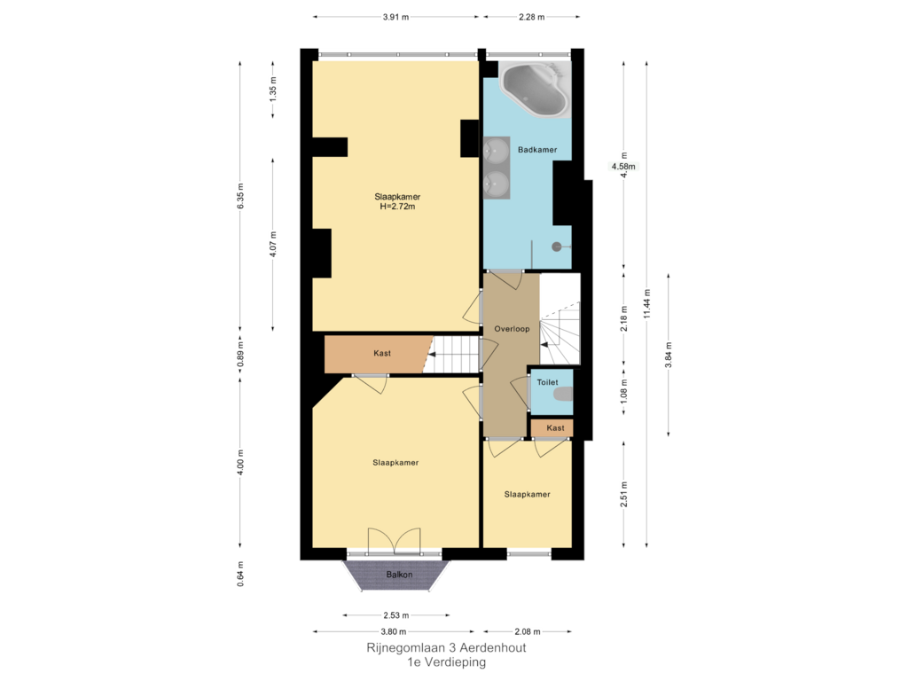 Bekijk plattegrond van 1e Verdieping van Rijnegomlaan 3