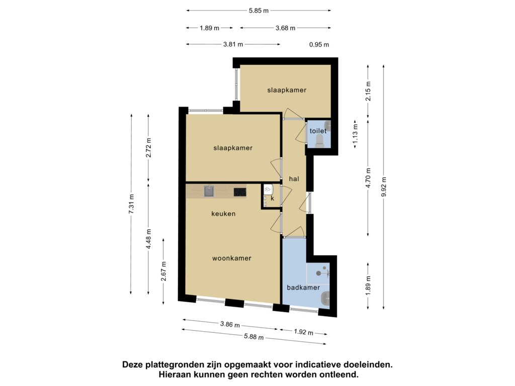 Bekijk plattegrond van Appartement van Scheepstimmermanslaan 31-A01