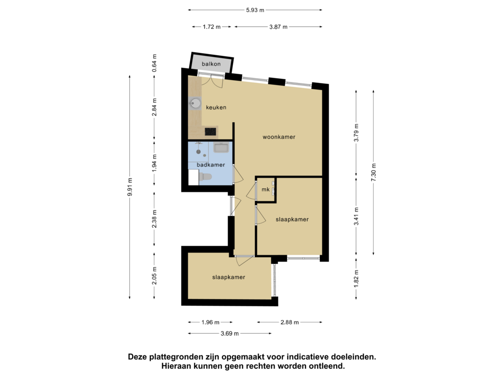 Bekijk plattegrond van Appartement van Scheepstimmermanslaan 31-A02