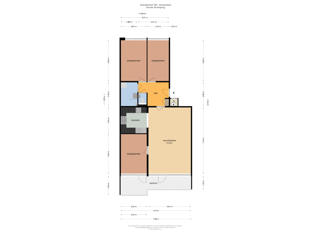 View floorplan of TWEEDE VERDIEPING of Spinakerhof 106