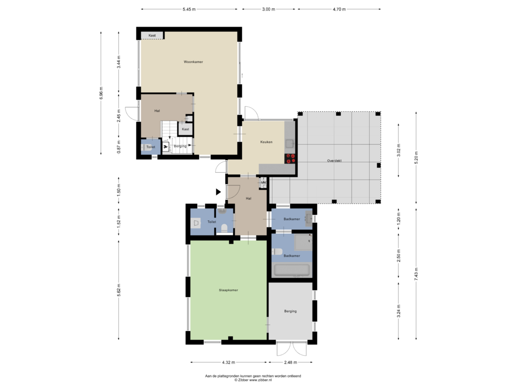 View floorplan of Begane grond of Zuiderdiep 395-A