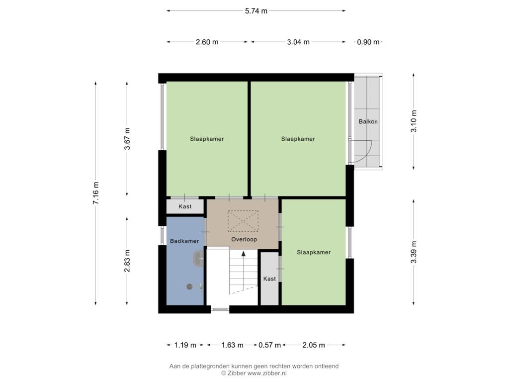 View floorplan of Eerste Verdieping of Zuiderdiep 395-A