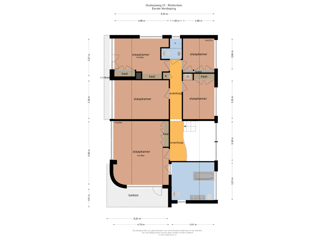 Bekijk plattegrond van EERSTE VERDIEPING van Oudorpweg 21