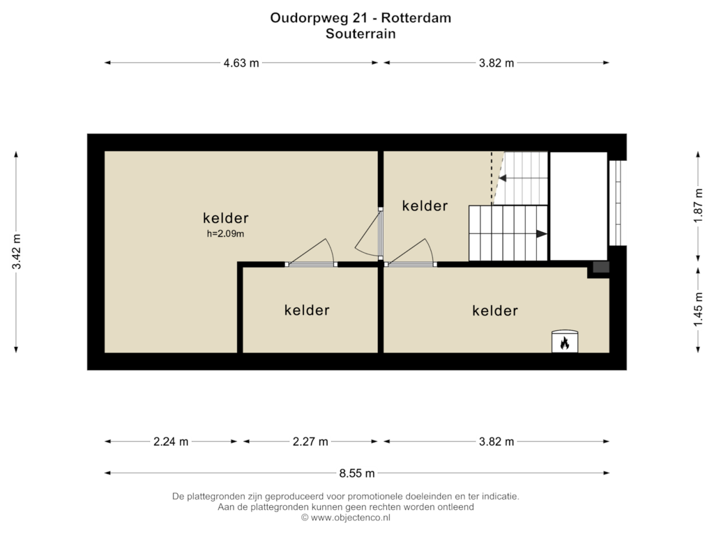 Bekijk plattegrond van SOUTERRAIN van Oudorpweg 21