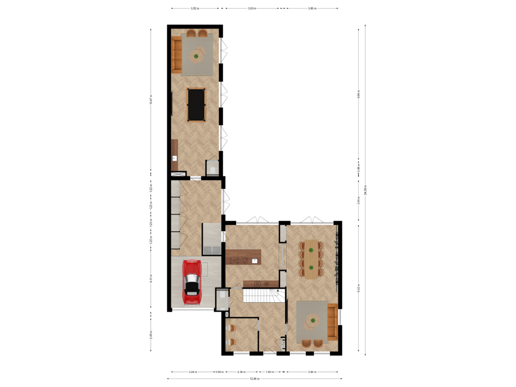 Bekijk plattegrond van Begane grond van Eikenlaan 29