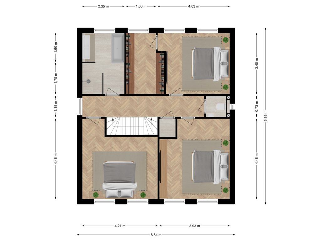 Bekijk plattegrond van Eerste verdieping van Eikenlaan 29