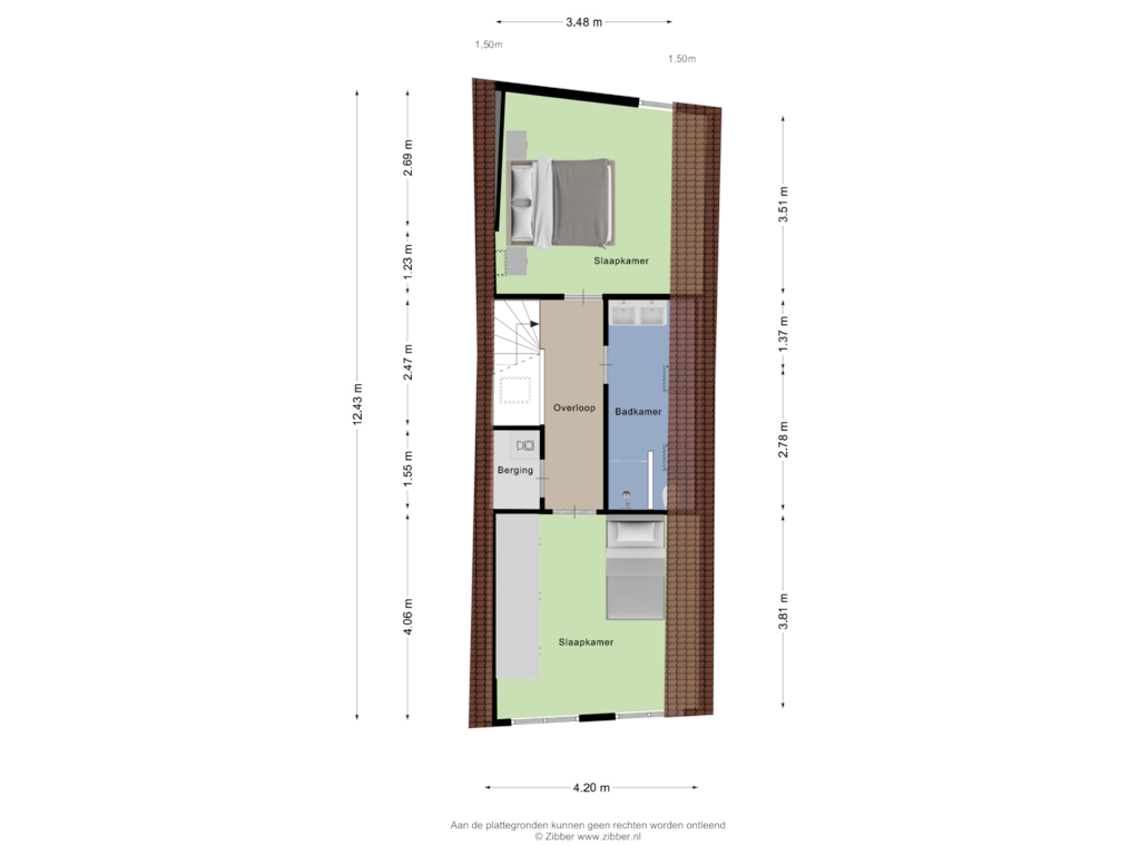 View floorplan of Tweede verdieping of Maasstraat 9