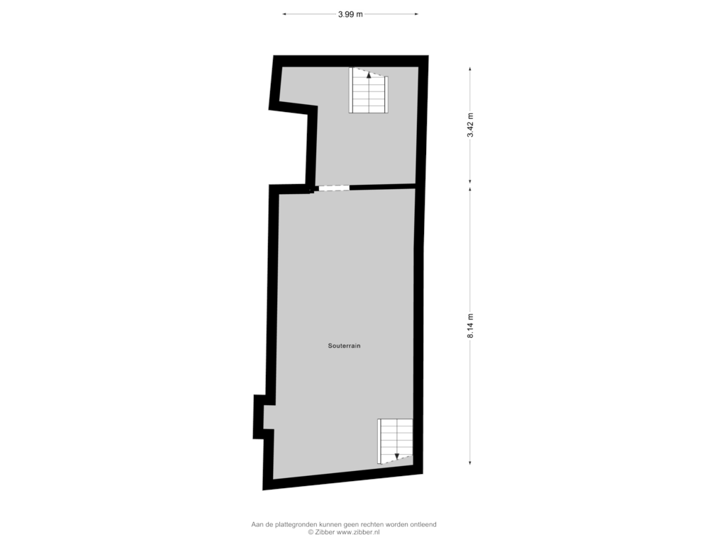 View floorplan of Souterrain of Maasstraat 9