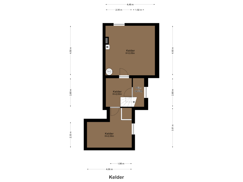 Bekijk plattegrond van Kelder van Valkenburgerweg 16