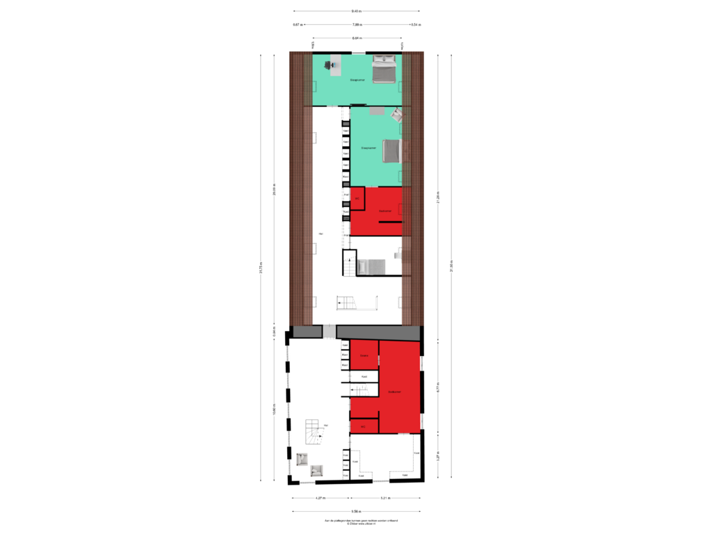 View floorplan of Eerste verdieping of Kerkdijk 1