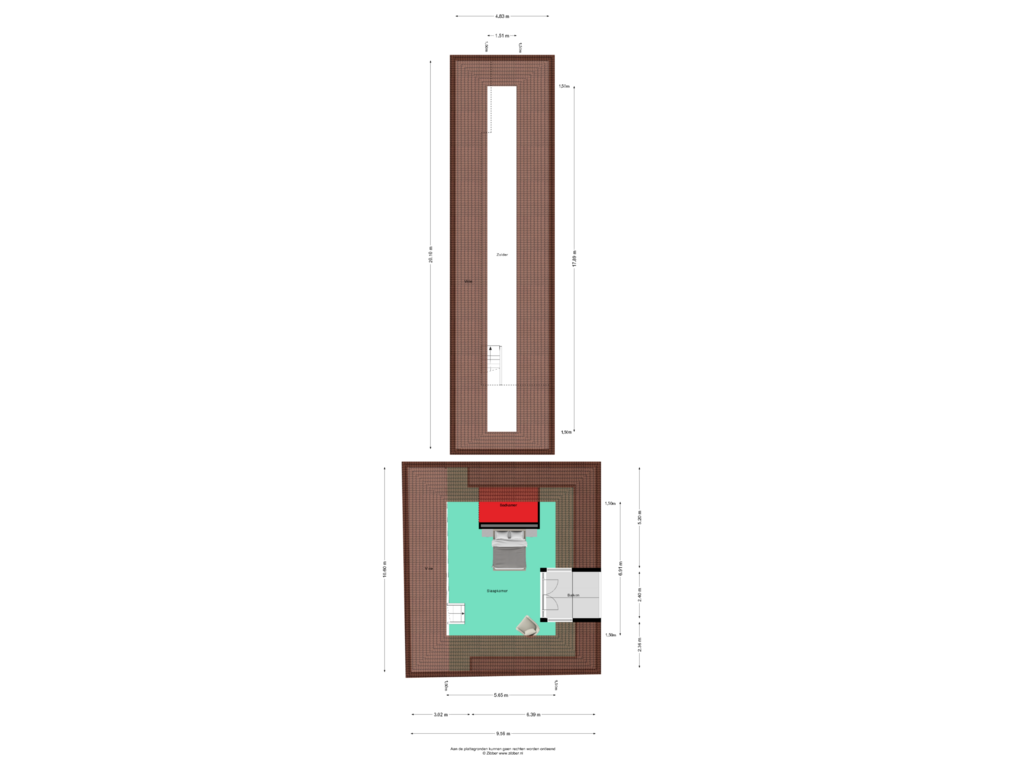 Bekijk plattegrond van Tweede verdieping van Kerkdijk 1