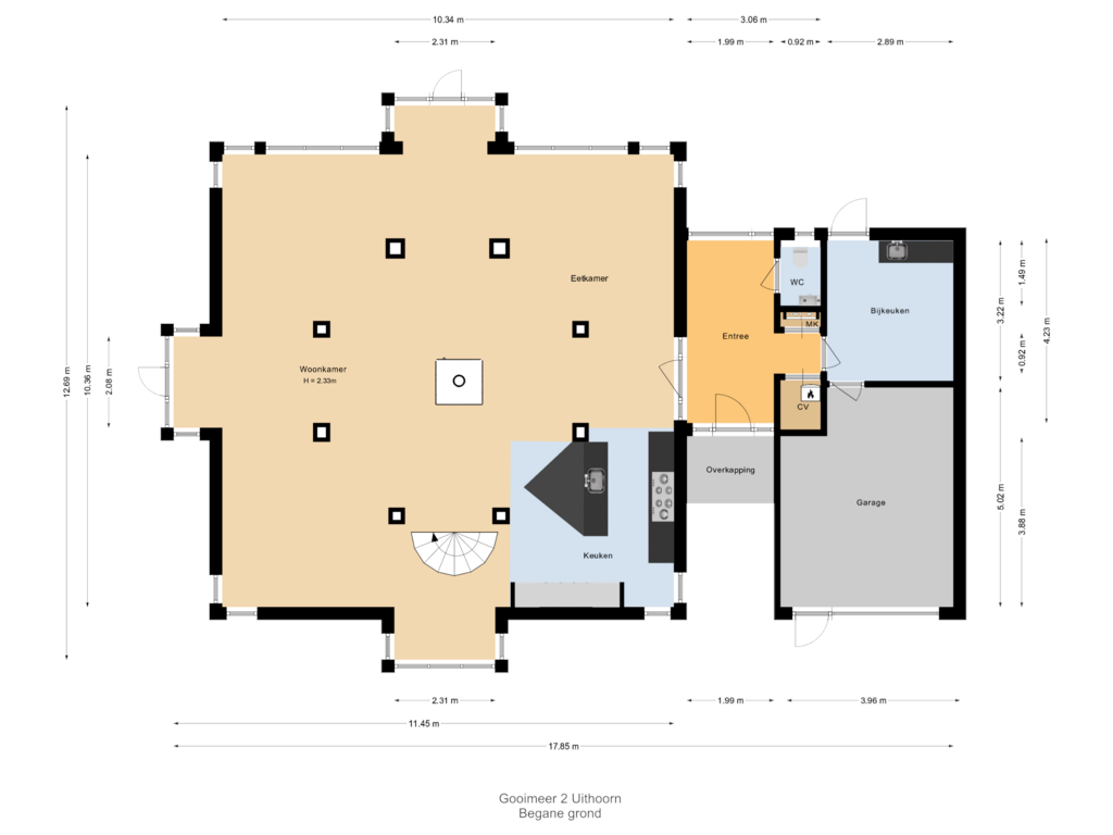 Bekijk plattegrond van Begane grond van Gooimeer 2