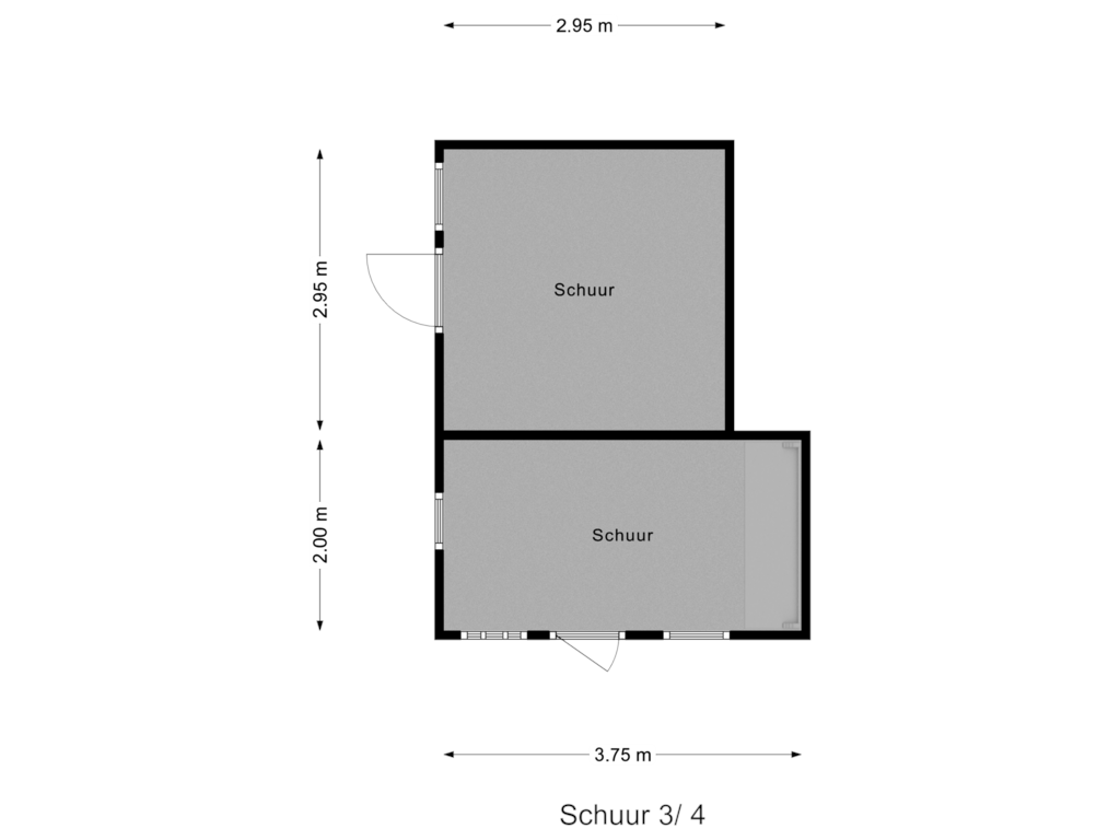 Bekijk plattegrond van Schuur 3/4 van Durgerdammergouw 31