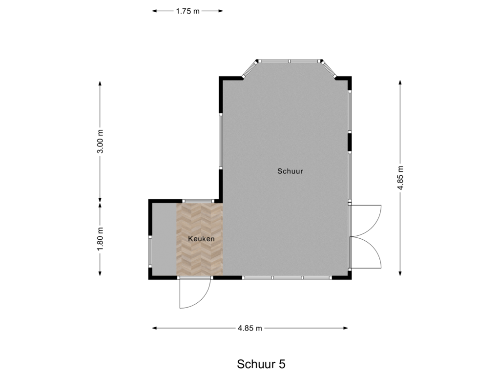 Bekijk plattegrond van Schuur 5 van Durgerdammergouw 31