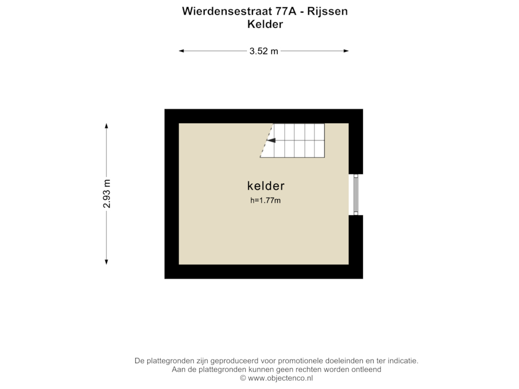 Bekijk plattegrond van Kelder van Wierdensestraat 77-A