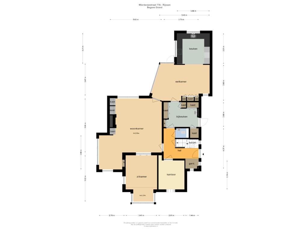 Bekijk plattegrond van Begane Grond van Wierdensestraat 77-A