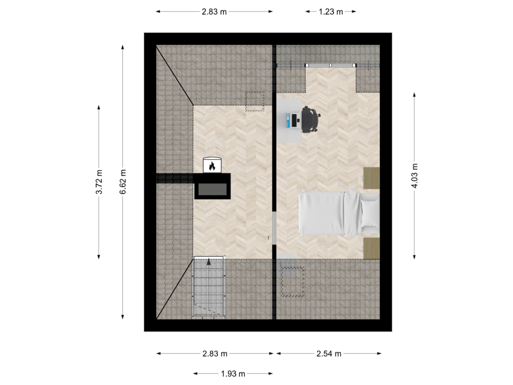 Bekijk plattegrond van Tweede verdieping van Karstraat 56