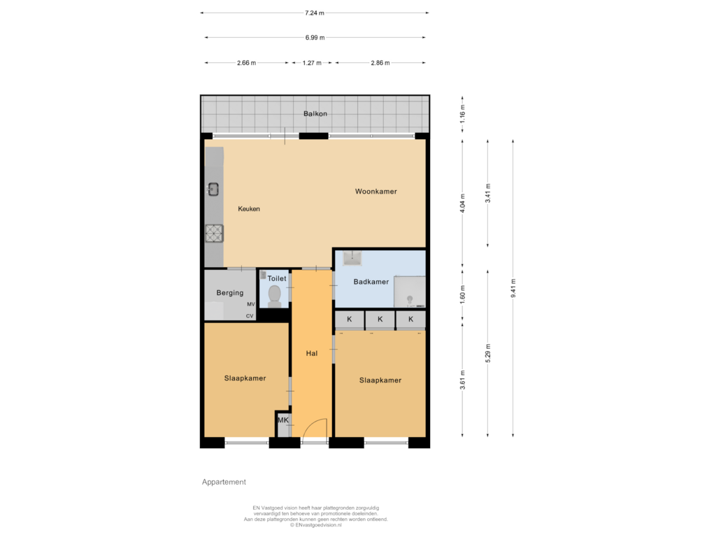 Bekijk plattegrond van Appartement van Kokerstraat 101