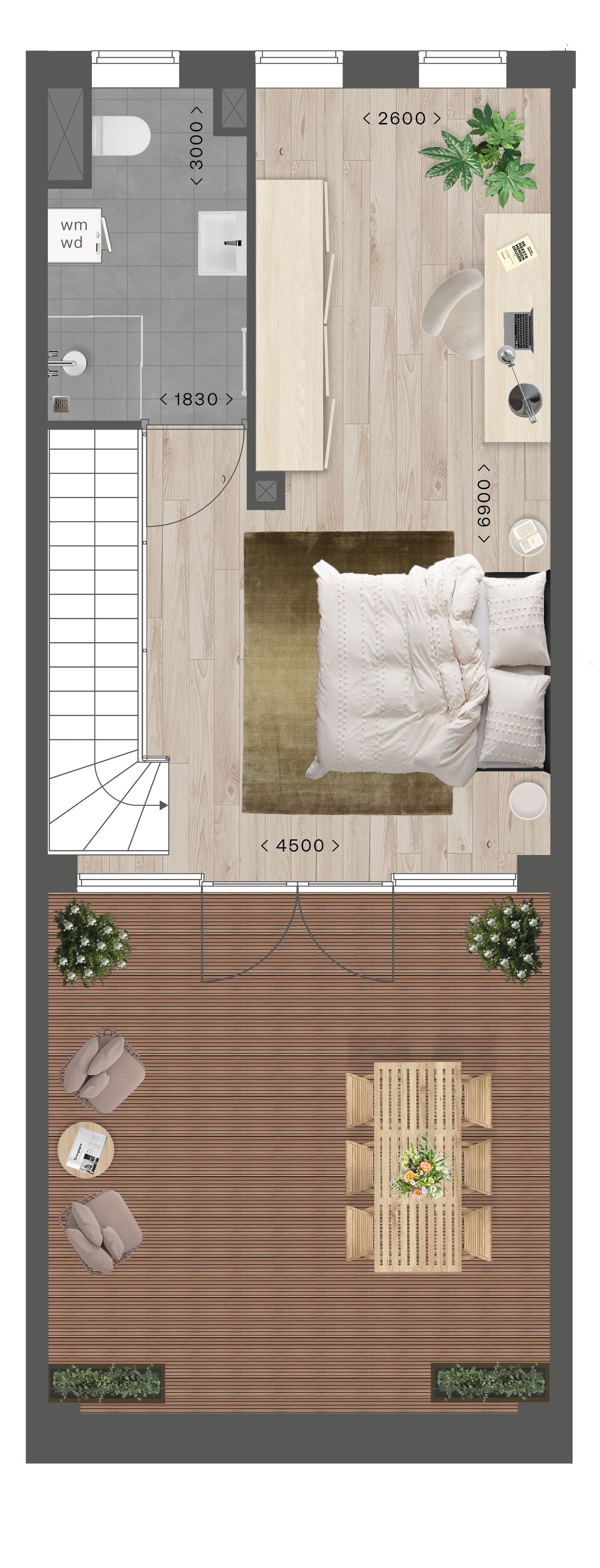 Foto 6 van Maisonnettes (Bouwnr. 15 Type H)