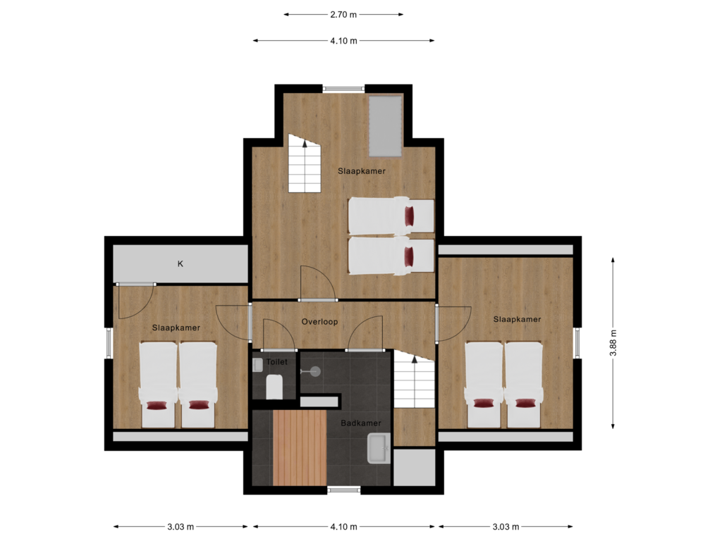 View floorplan of 1e Verdieping of 't Hoge Duyn 4