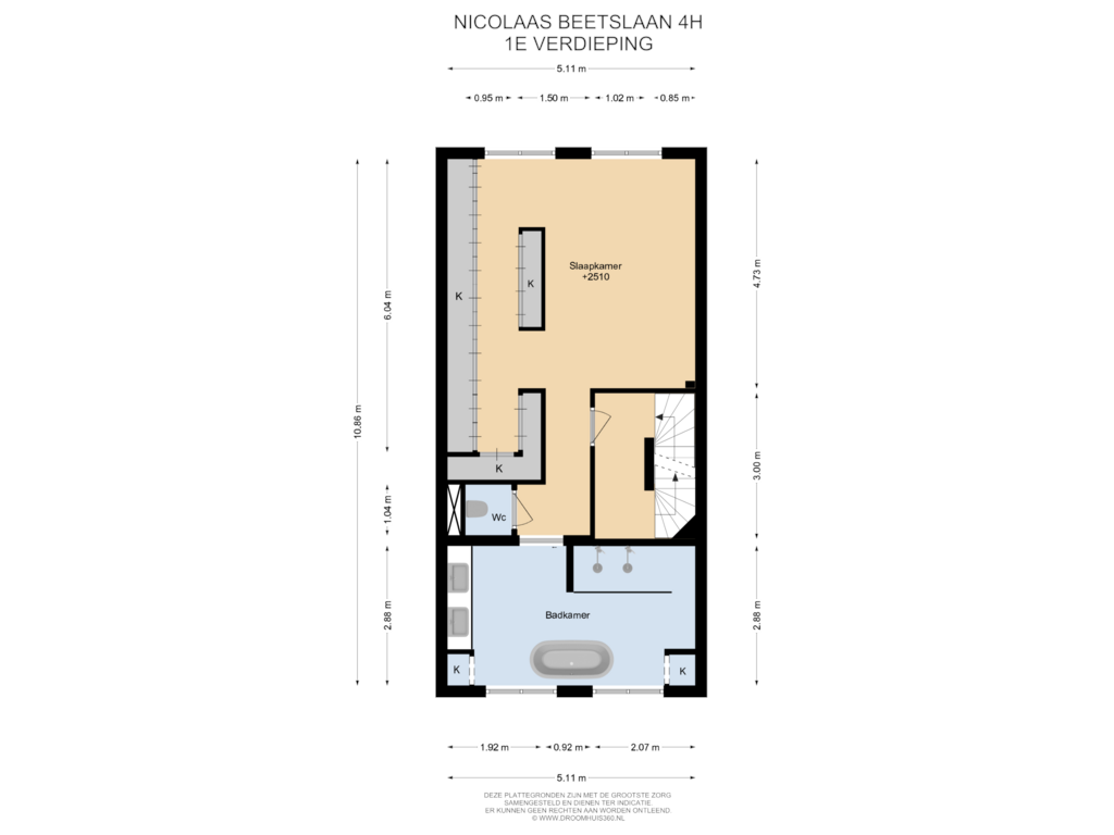 Bekijk plattegrond van 1E Verdieping van Nicolaas Beetslaan 4-H