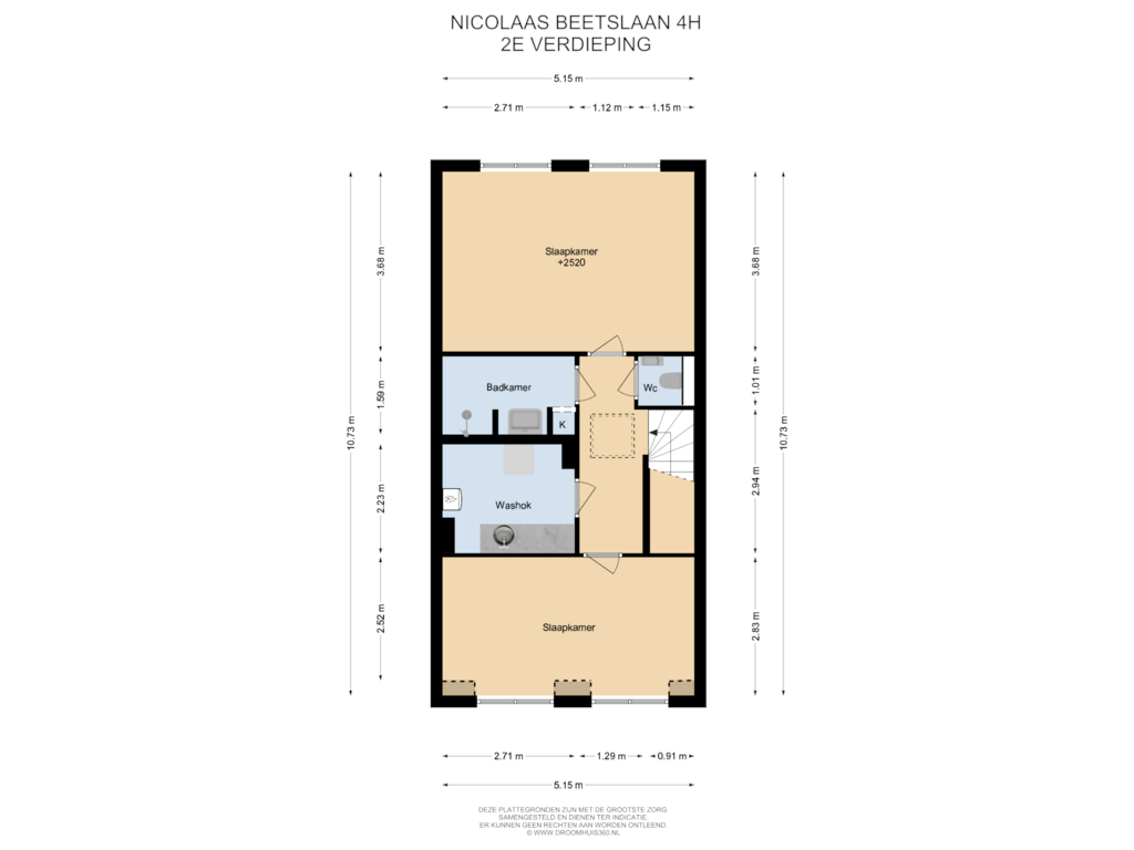 Bekijk plattegrond van 2E Verdieping van Nicolaas Beetslaan 4-H