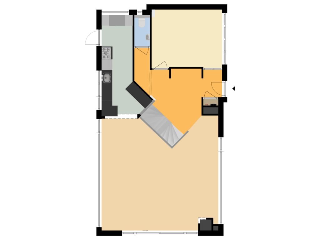 Bekijk plattegrond van Begane grond van Dorpsstraat 7