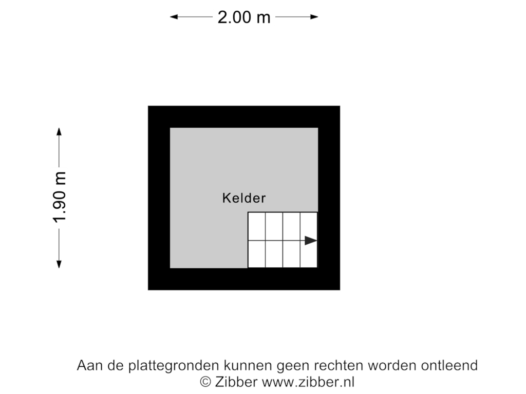 View floorplan of Kelder of Molenstraat 50-A