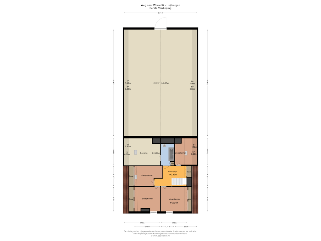 Bekijk plattegrond van Eerste Verdieping van Weg naar Wouw 32